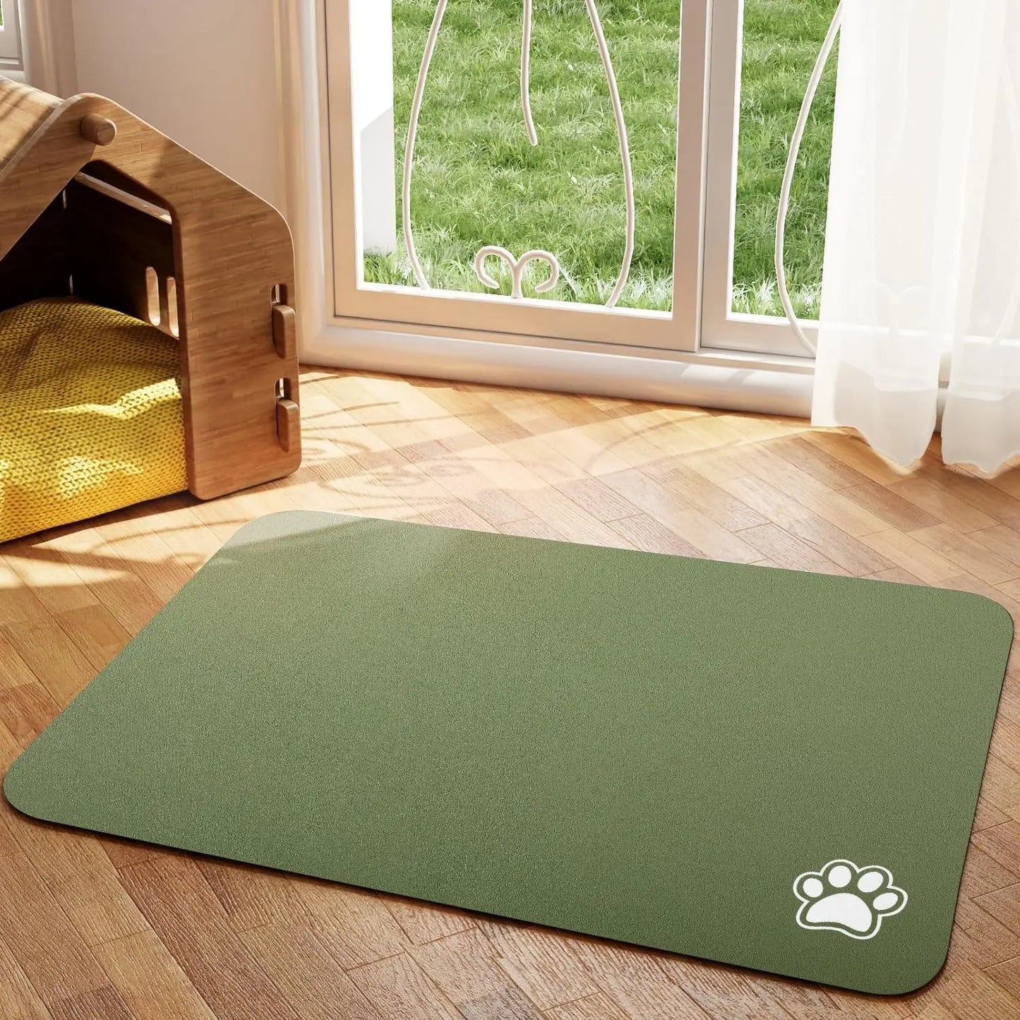 Absorbent Pet Feeding Mat – Quick-Dry Place mat for Food & Water | Easy-to-Clean Non-Slip Mat for Messy Eaters