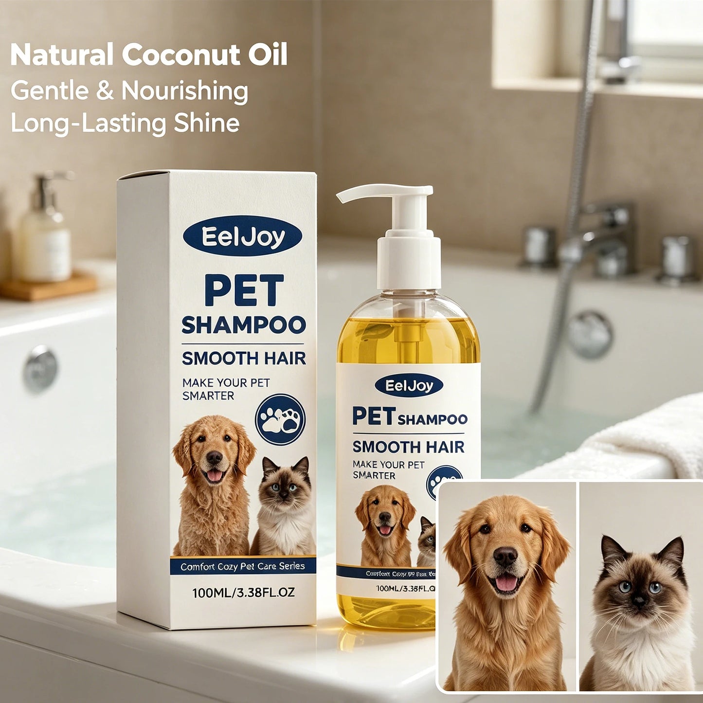 Natural Coconut Oil Pet Shampoo – Gentle Cleansing & Coat Care for Dogs & Cats