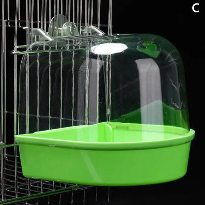 Bird Bath Box - Clear Hanging Shower Cage for Parakeets & Parrots