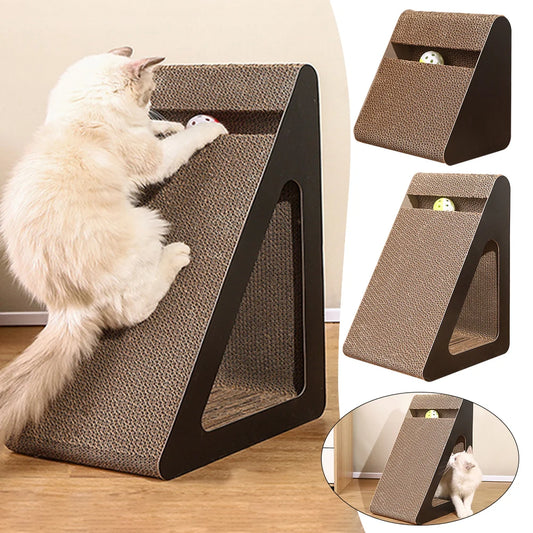 2-in-1 Cat Scratcher Toy with Spinning Balls for Stress Relief
