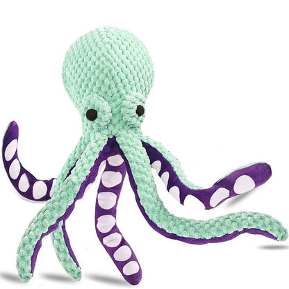 Plush Octopus Dog Toy - Interactive Squeaky Toy for Small & Large Dogs