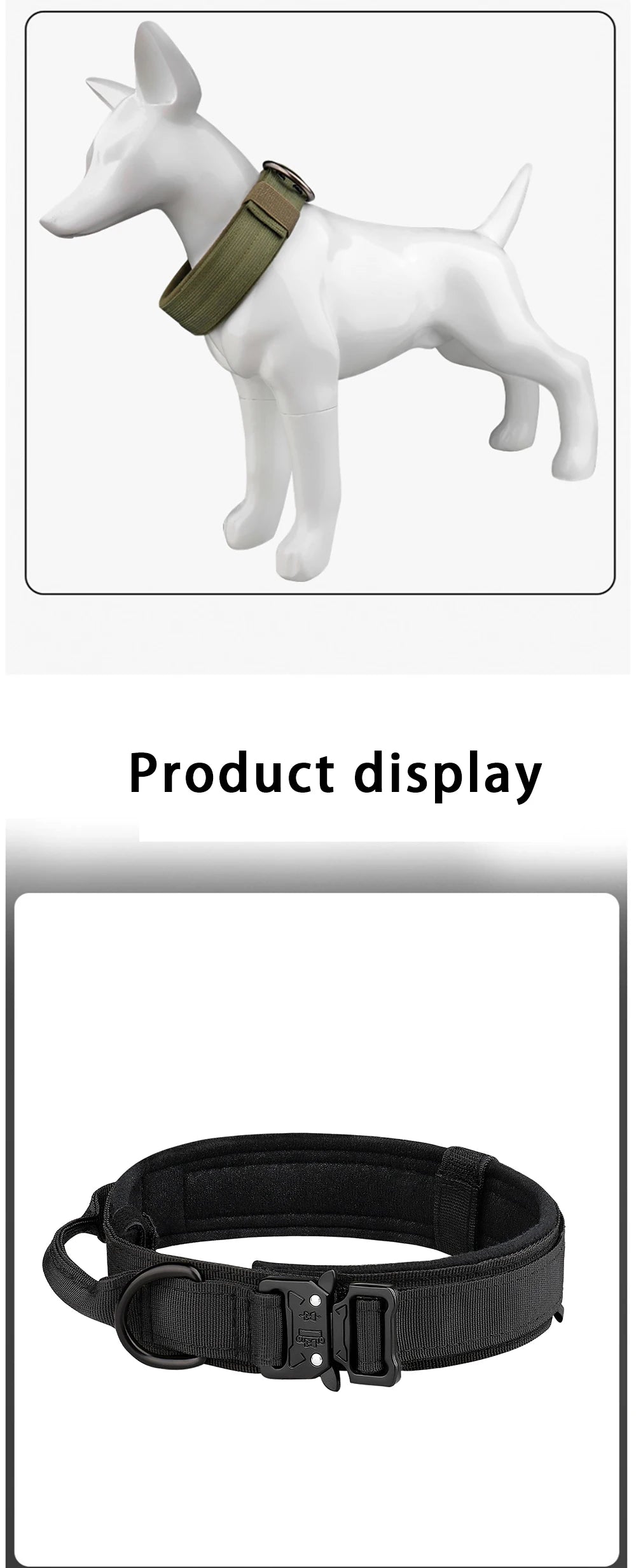 Tactical Dog Collar - Heavy Duty Nylon Collar with Metal Buckle for Medium & Large Dogs