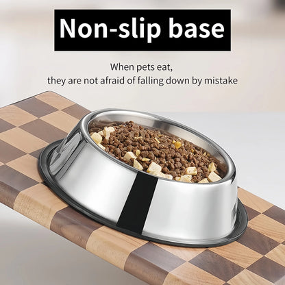 Stainless Steel Dog Bowl - Durable Metal Pet Feeder for Dogs & Cats