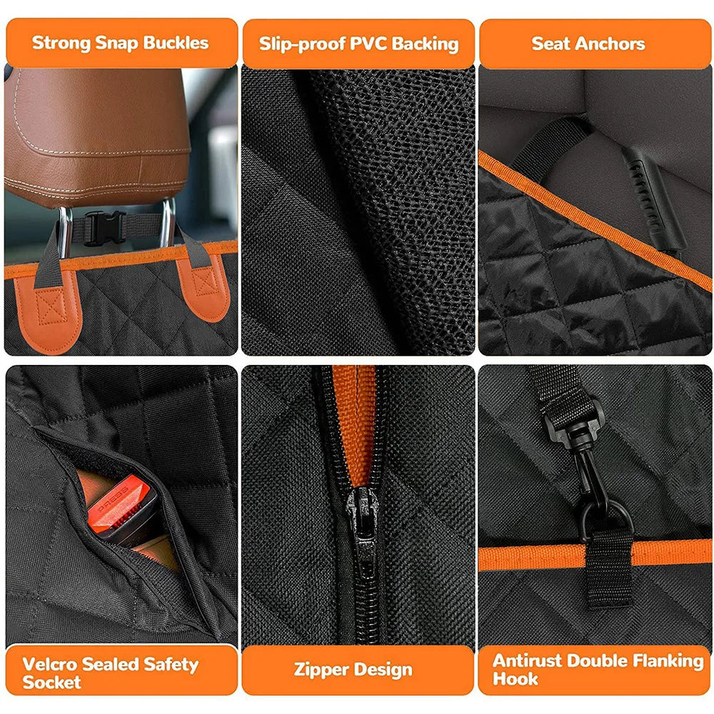 Waterproof Dog Car Seat Cover – Universal Back Seat Protector with Mesh Window & Anti-Dirty Design