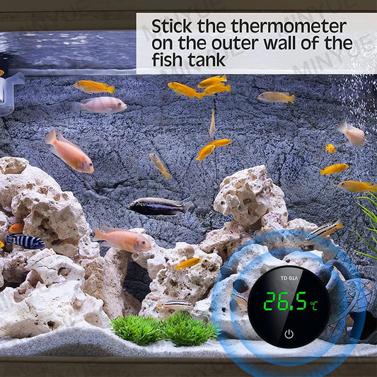 LCD Digital Aquarium Thermometer – Type-C Charging, High Precision -9.9-50℃