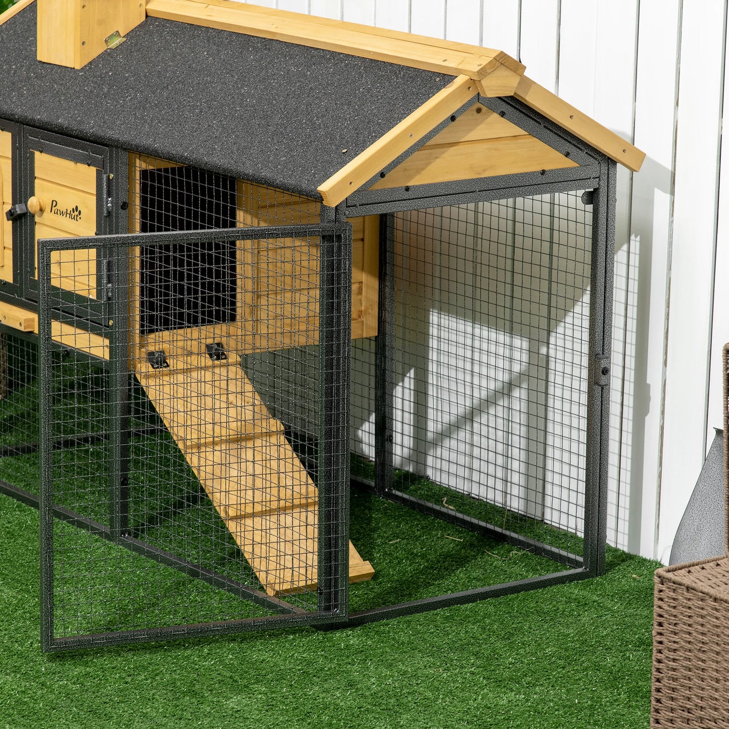Rabbit Hutch 120cm - Outdoor Bunny Cage with Run & Removable Tray - The Best For Pets