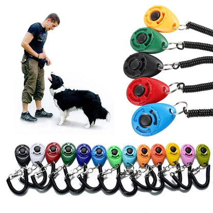 Dog Training Clicker 6cm - Adjustable Wrist Strap Pet Trainer with Key Ring