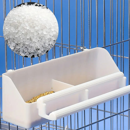 Bird Feeding Trough - Double Grid Stand Feeder for Parrots