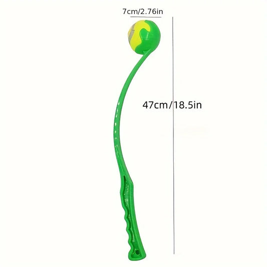 Pet Tennis Ball Launcher Stick - Interactive Outdoor Dog Training Toy, Durable Ball Thrower for Canine Exercise and Play Trainin