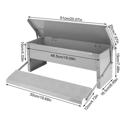 Automatic Treadle Chicken Feeder with Weatherproof Lid for Poultry