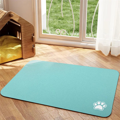 Absorbent Pet Feeding Mat – Quick-Dry Place mat for Food & Water | Easy-to-Clean Non-Slip Mat for Messy Eaters