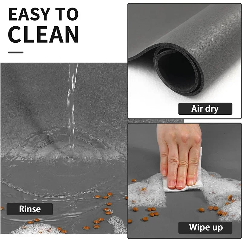Absorbent Pet Feeding Mat – Quick-Dry Place mat for Food & Water | Easy-to-Clean Non-Slip Mat for Messy Eaters