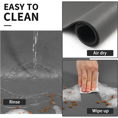 Absorbent Pet Feeding Mat – Quick-Dry Place mat for Food & Water | Easy-to-Clean Non-Slip Mat for Messy Eaters