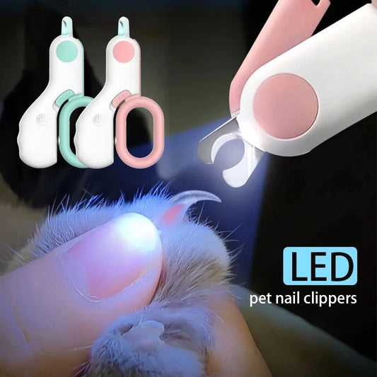 LED Light Pet Nail Clipper - Professional Claw Trimmer with Safety Lock