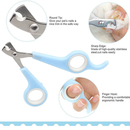 Rabbit Grooming Kit – Nail Clipper, Tear Stain Remover & Bath Brush for Small Pets