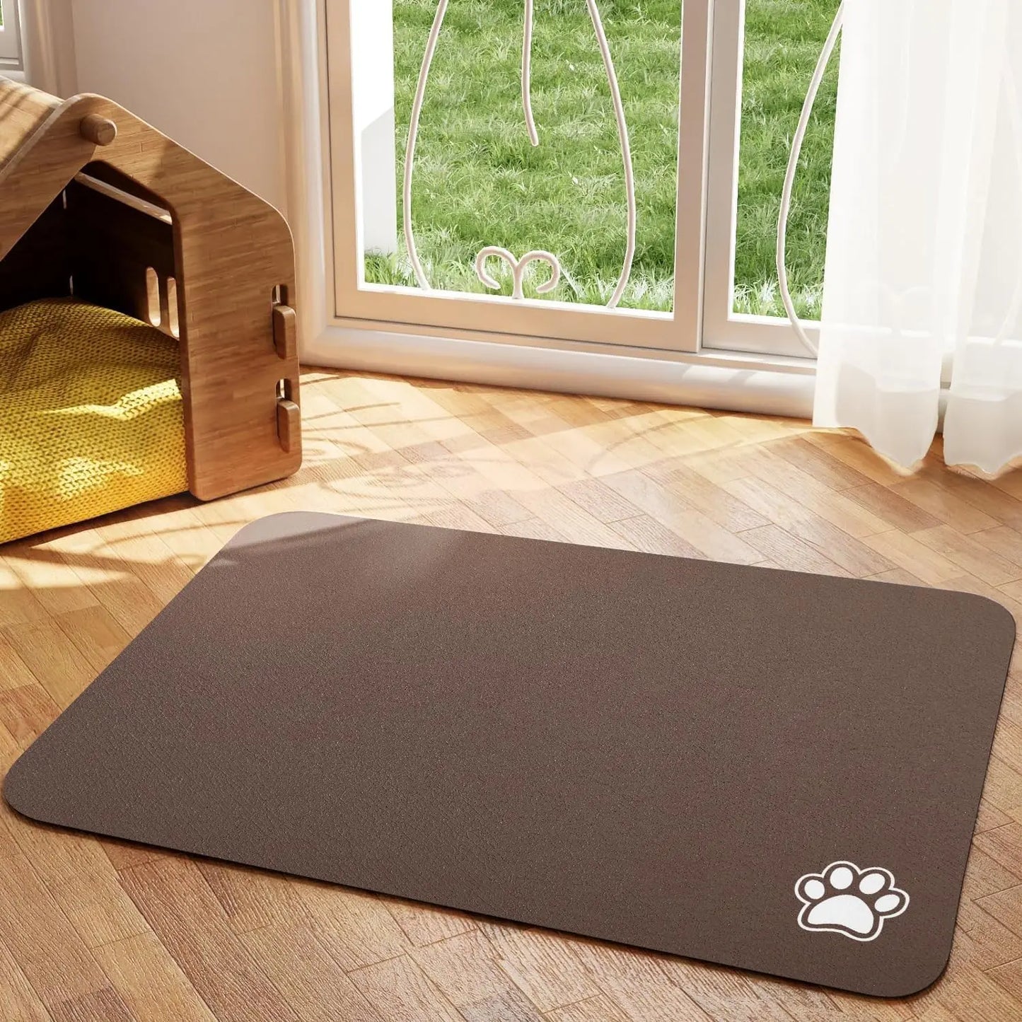 Absorbent Pet Feeding Mat – Quick-Dry Place mat for Food & Water | Easy-to-Clean Non-Slip Mat for Messy Eaters