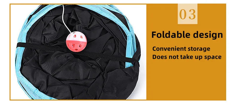 Foldable Cat Tunnel Toy – Interactive Indoor Pet Play Tube for Cats & Kittens – Breathable, Durable, Portable Cat Play Tunnel Barrel loud paper