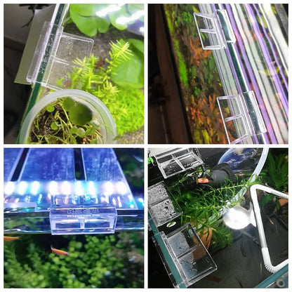 Acrylic Clip Holders – Transparent Glass Cover Support for Aquarium - 8Pcs