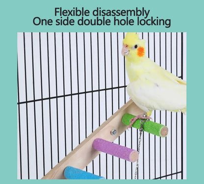 Wooden Bird Climbing Ladder - Interactive Exercise Toy for Parrots