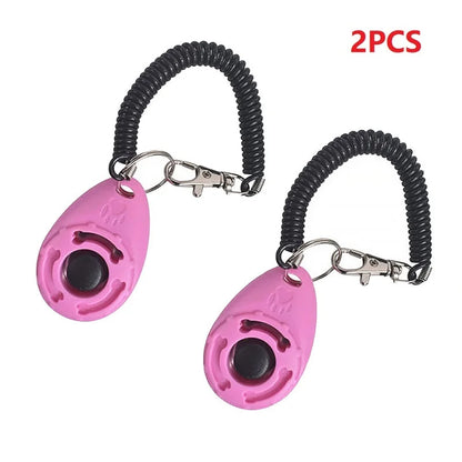 Dog Training Clicker 6cm - Adjustable Wrist Strap Pet Trainer with Key Ring