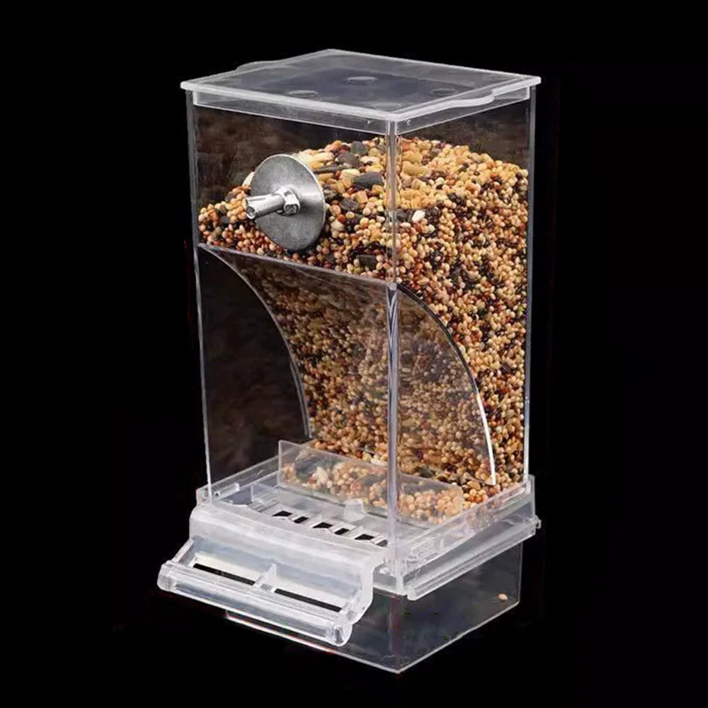 Anti-Spill Bird Feeder - Clear Transparent Food Box for Parrots
