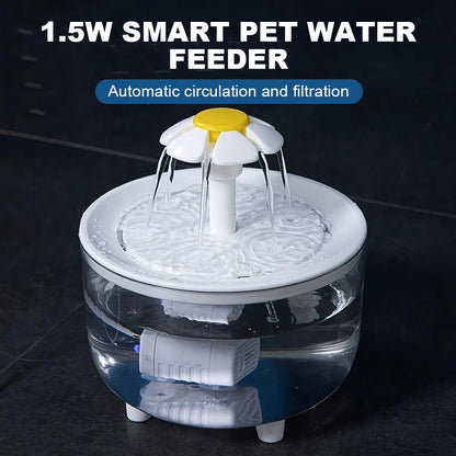 1200ml Automatic Filtered Cat Water Fountain – USB Electric, Quiet Pet Drinking Dispenser