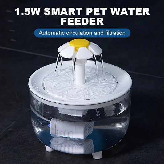 1200ml Automatic Filtered Cat Water Fountain – USB Electric, Quiet Pet Drinking Dispenser