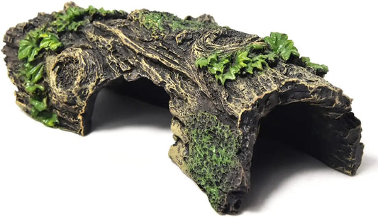 Hollow Tree Tunnel Ornament – Aquarium Cave Shelter for Fish & Reptiles
