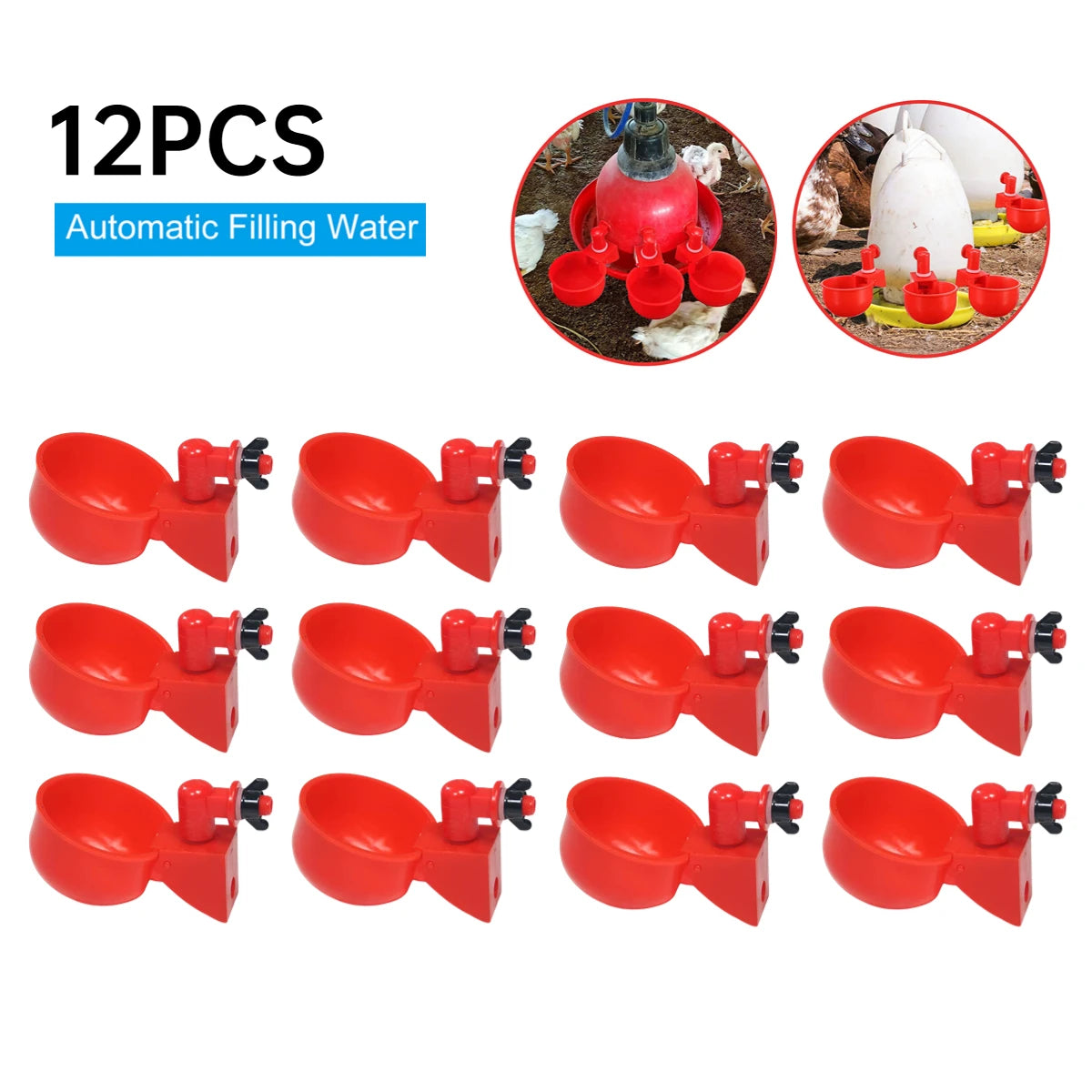 Automatic Chicken Drinking Cups Poultry Waterer for Hens Ducks and Quail