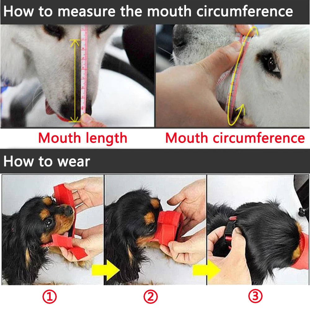 Dog Muzzle - Adjustable Mesh Breathable Anti-Barking & Anti-Biting Muzzle
