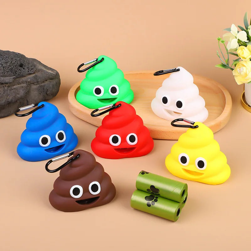 Portable Dog Poop Bag Holder - Cartoon Waste Dispenser for Dogs & Cats