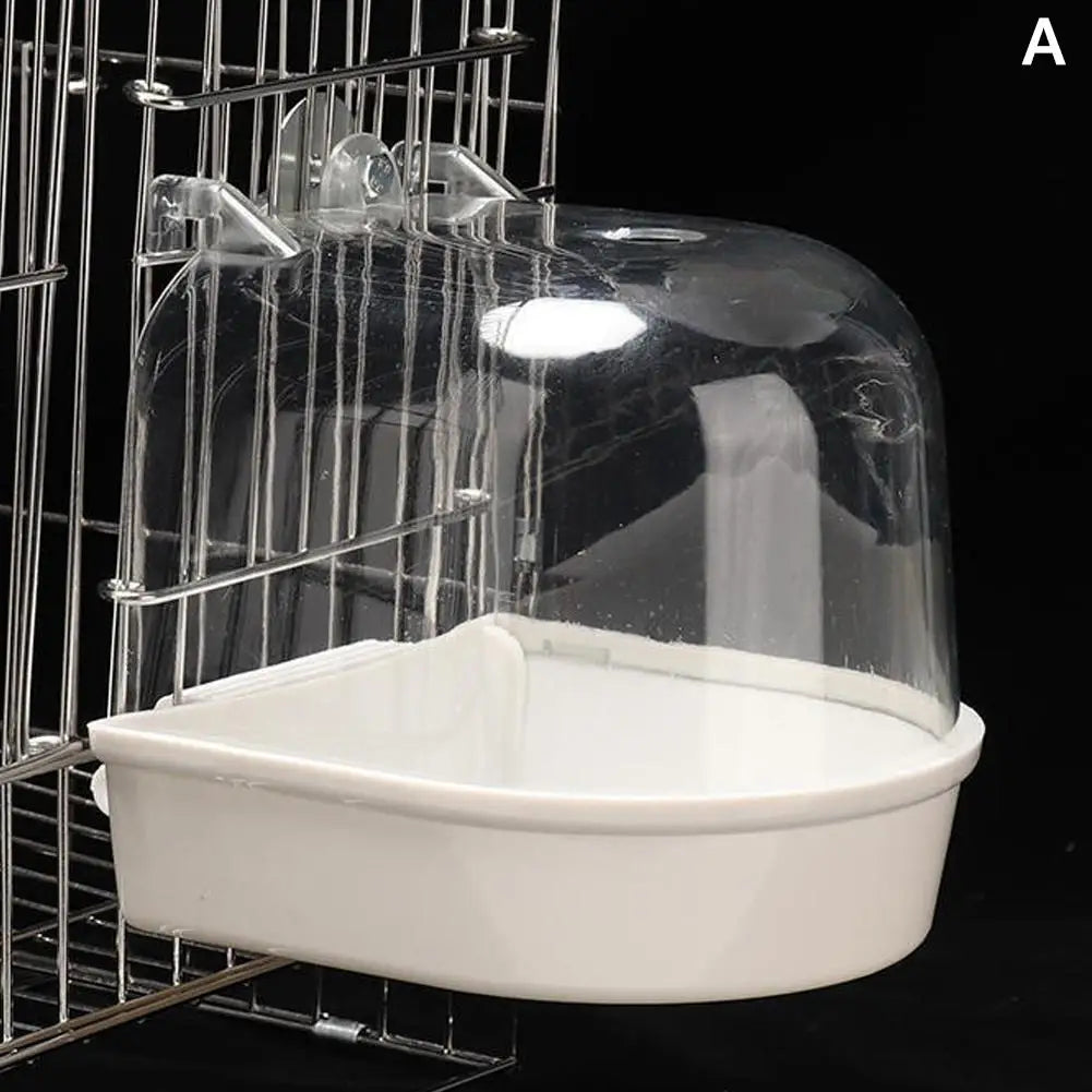 Bird Bath Box - Clear Hanging Shower Cage for Parakeets & Parrots