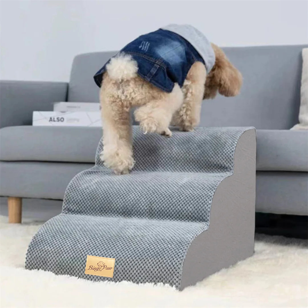 Dog Stairs 5 Steps - Pet Steps for High Beds & Sofas with Washable Cover
