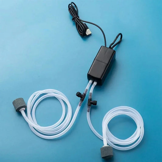 USB Air Pump Kit – Silent Oxygen Pump with Air Stone for Aquarium