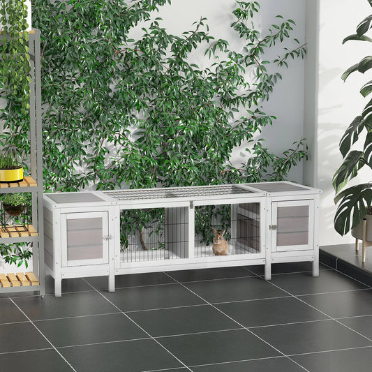 Rabbit Hutch 161cm - Separable Guinea Pig Cage with Run & Slide - Out Tray - The Best For Pets