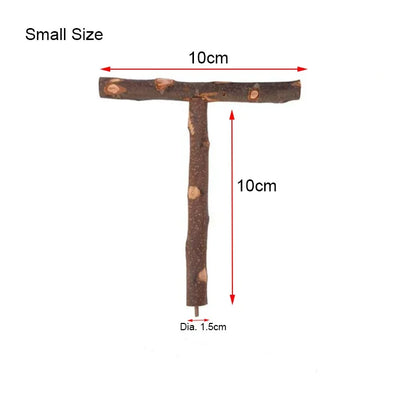 Natural Wood Branch Stand – Chew Toy Perch for Parrots, Hamsters & Birds
