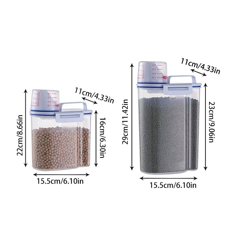 Pet Food Storage Container 2kg - Airtight Seal Bin for Dogs & Cats