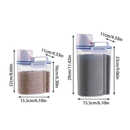 Pet Food Storage Container 2kg - Airtight Seal Bin for Dogs & Cats