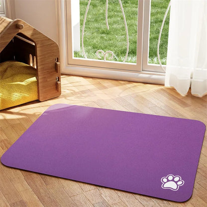Absorbent Pet Feeding Mat – Quick-Dry Place mat for Food & Water | Easy-to-Clean Non-Slip Mat for Messy Eaters