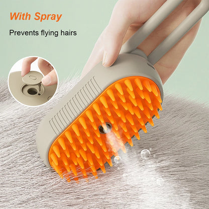 3-in-1 Pet Grooming Brush – Electric Hair Remover with Steam & Massage