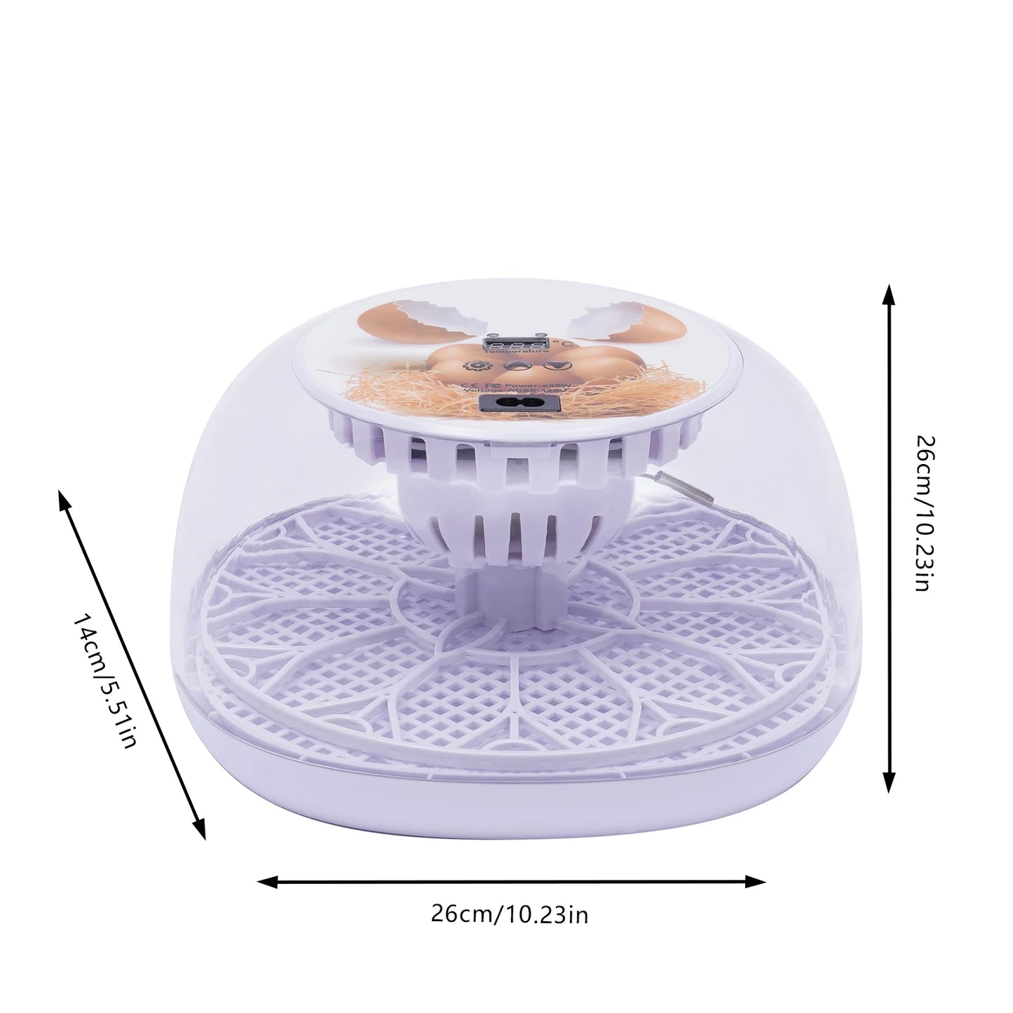 Automatic Egg Incubator 12 Egg with Temperature and Humidity Control