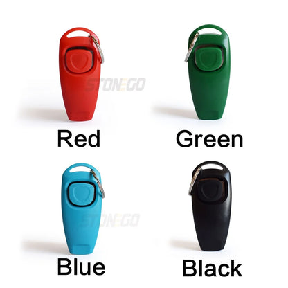 2-in-1 Dog Training Clicker & Whistle 7.5cm - Pet Trainer with Keyring