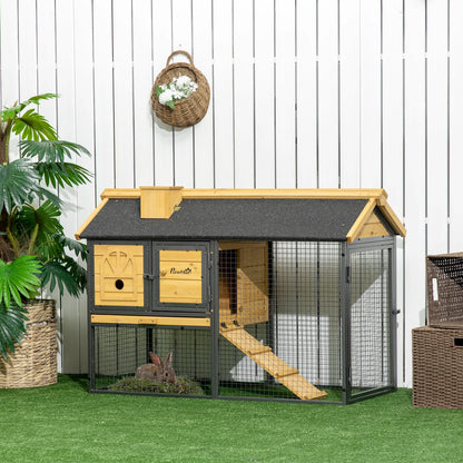 Rabbit Hutch 120cm - Outdoor Bunny Cage with Run & Removable Tray - The Best For Pets