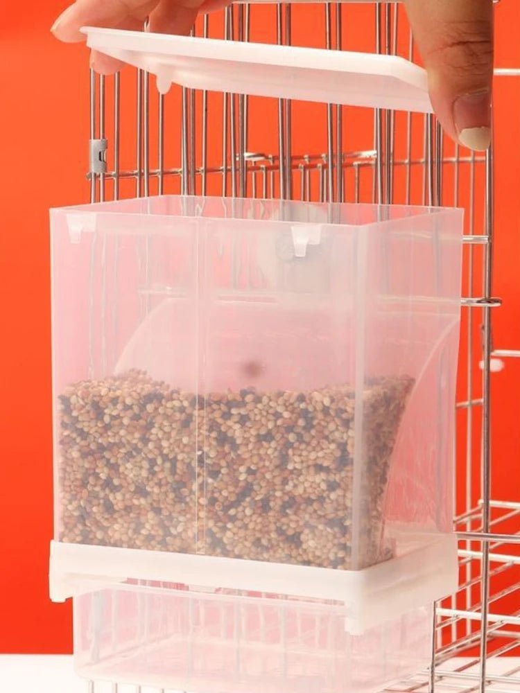 Anti-Spill Bird Feeder - Clear Transparent Food Box for Parrots