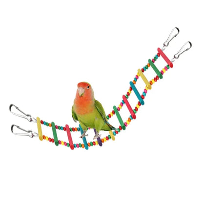 Wooden Climbing Ladder 74cm - Colourful Bird Toy for Parrots & Budgies
