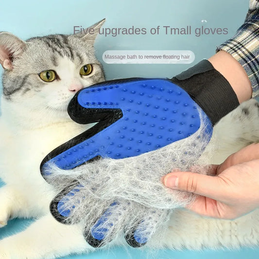 Silicone Pet Grooming Glove – Hair Remover & Bath Brush for Dogs & Cats