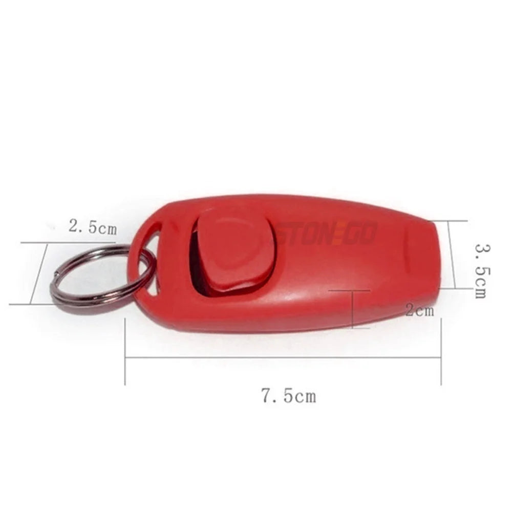 2-in-1 Dog Training Clicker & Whistle 7.5cm - Pet Trainer with Keyring