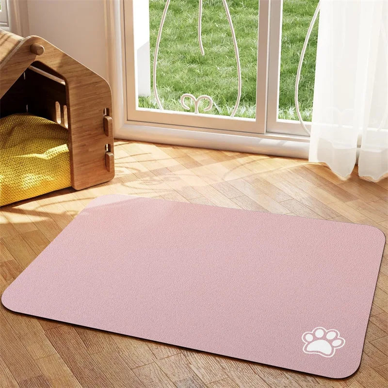 Absorbent Pet Feeding Mat – Quick-Dry Place mat for Food & Water | Easy-to-Clean Non-Slip Mat for Messy Eaters