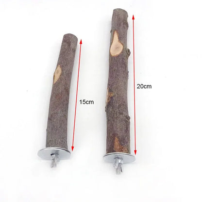 Natural Wood Branch Stand – Chew Toy Perch for Parrots, Hamsters & Birds