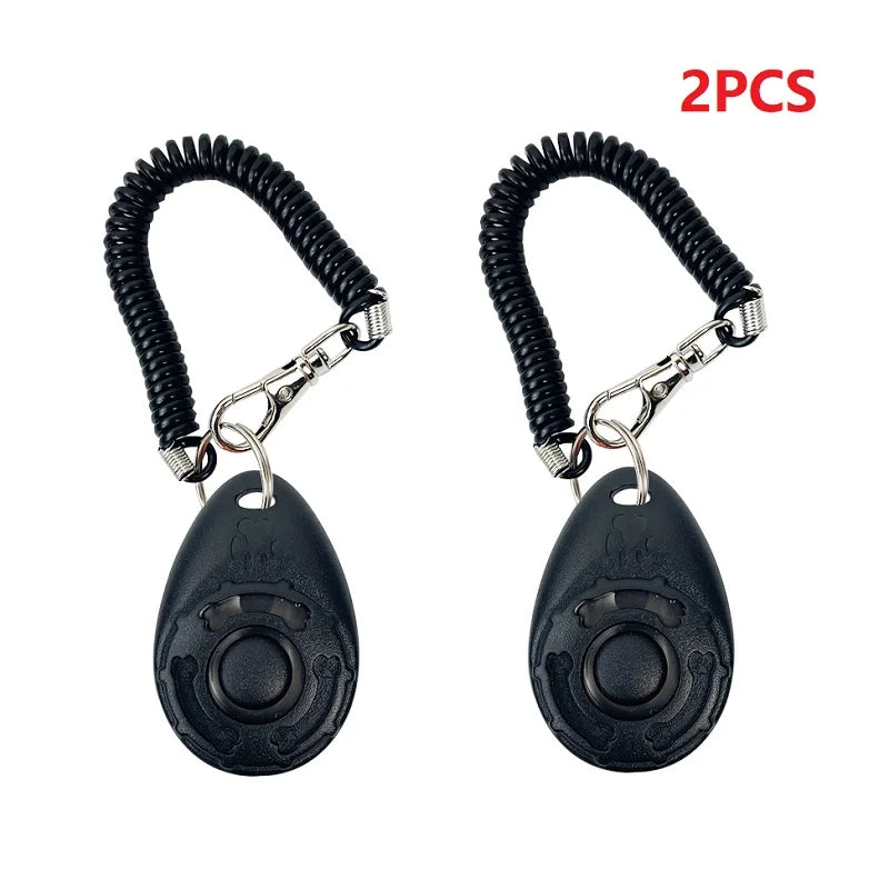 Dog Training Clicker 6cm - Adjustable Wrist Strap Pet Trainer with Key Ring
